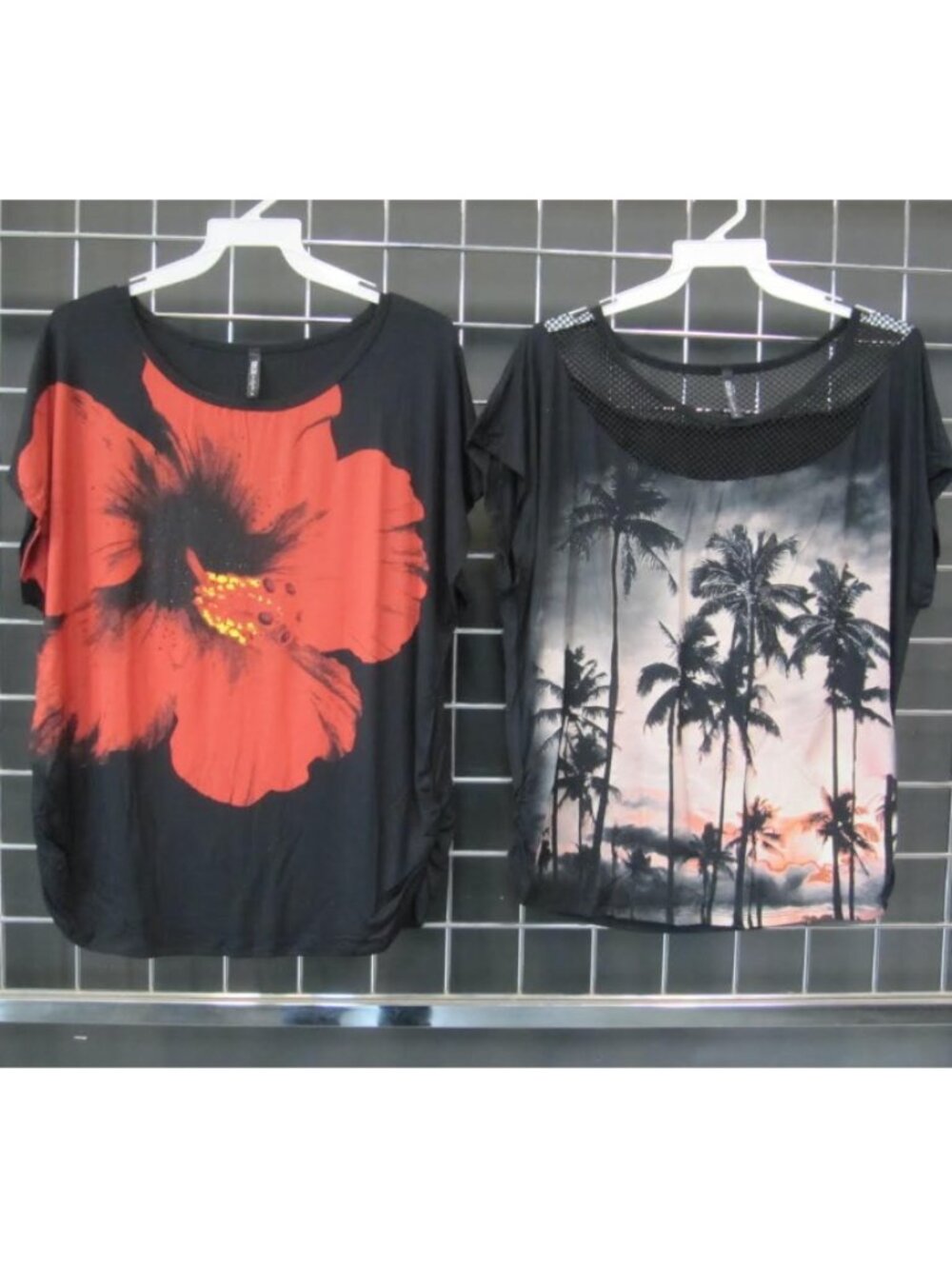 Women's 2-Piece Short Sleeve Tops – Floral & Tropical Palm Print Bundle